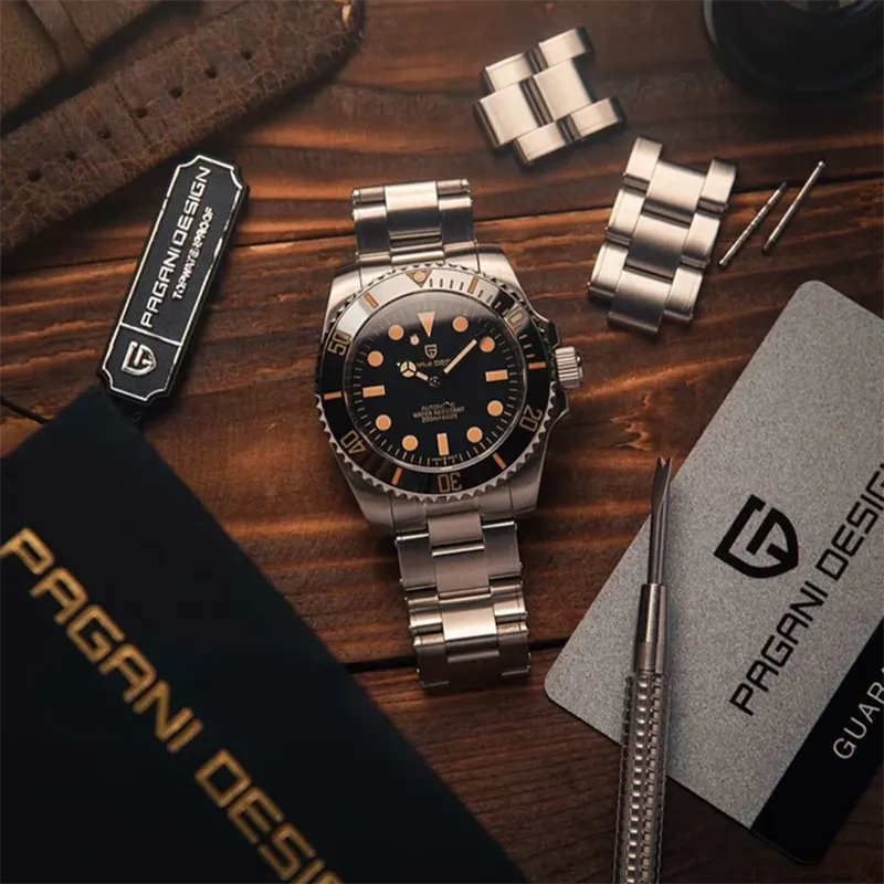 Pagani Design Submariner Automatic Black Dial Men's Watch- PD-1694